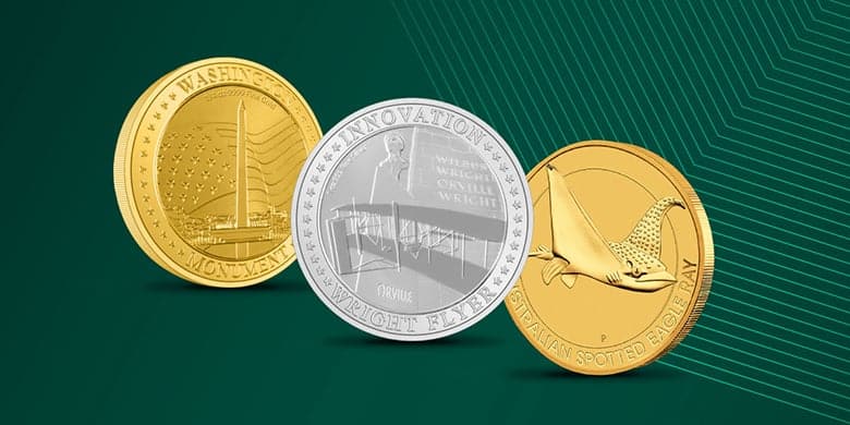 Gold and Silver Coins Display