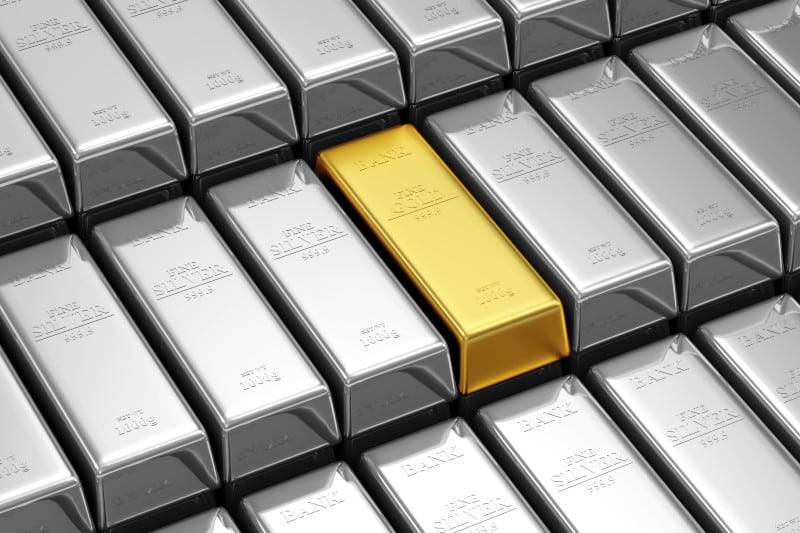 gold and silver bars