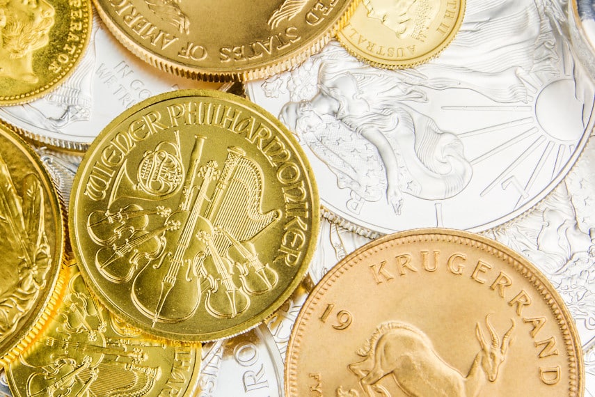 gold and silver coins