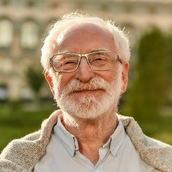 Senior Man with Gray Hair and Glasses