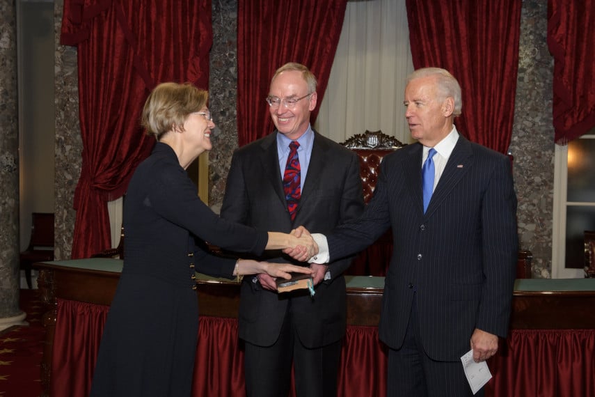 Elizabeth Warren and Joe Biden